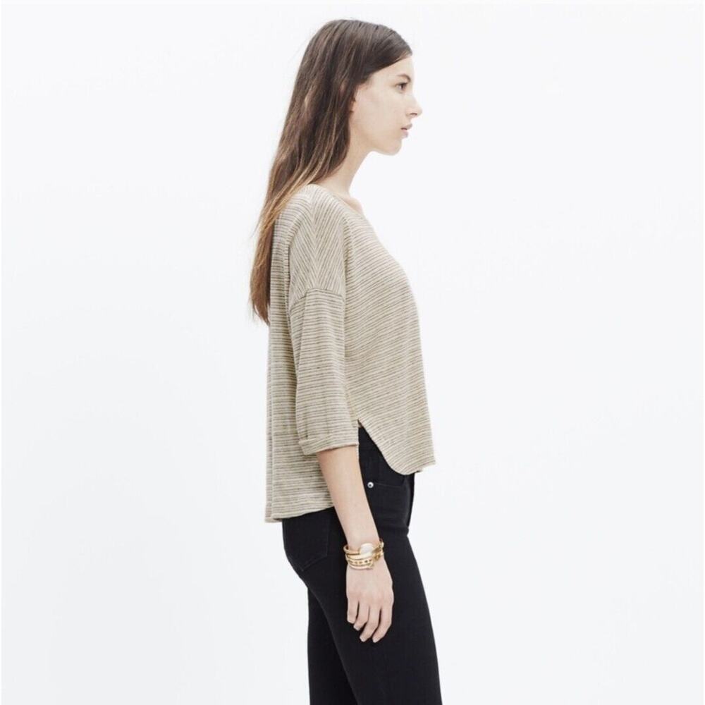 Madewell Audio Top Belridge Stripe Size Small Ivory - Picture 2 of 9